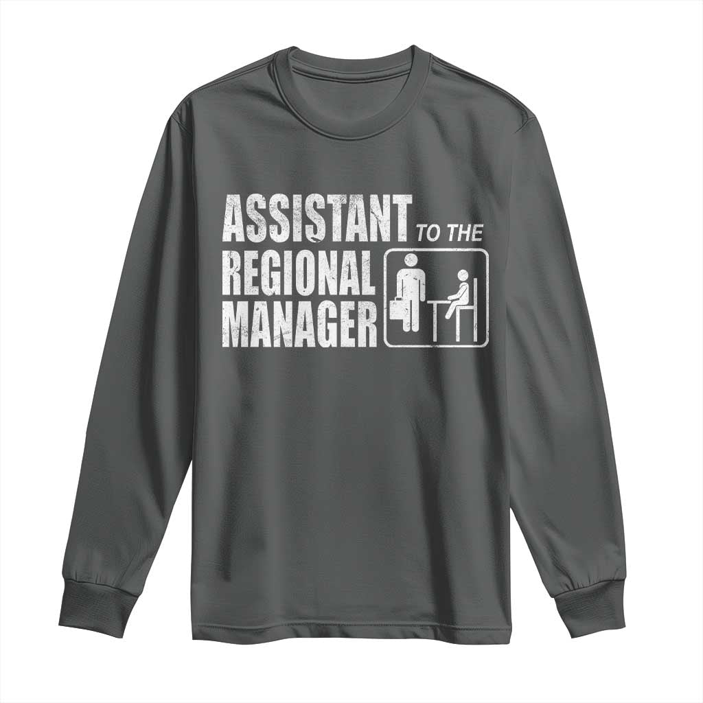 Assistant To The Regional Manager Long Sleeve Shirt Funny Dad Baby Matching TS11 Dark Heather Print Your Wear