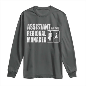 Assistant To The Regional Manager Long Sleeve Shirt Funny Dad Baby Matching TS11 Dark Heather Print Your Wear