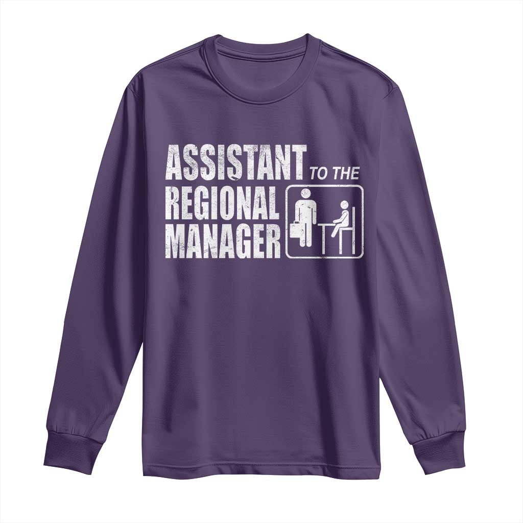 Assistant To The Regional Manager Long Sleeve Shirt Funny Dad Baby Matching TS11 Purple Print Your Wear