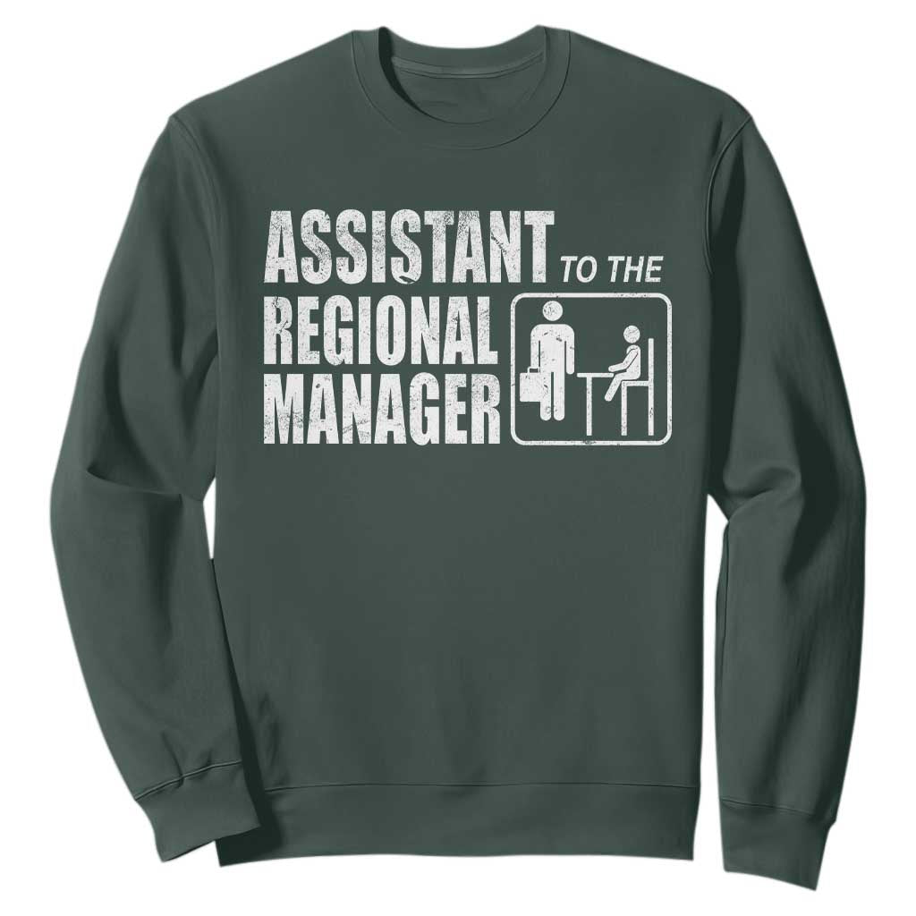 Assistant To The Regional Manager Sweatshirt Funny Dad Baby Matching TS11 Dark Forest Green Print Your Wear