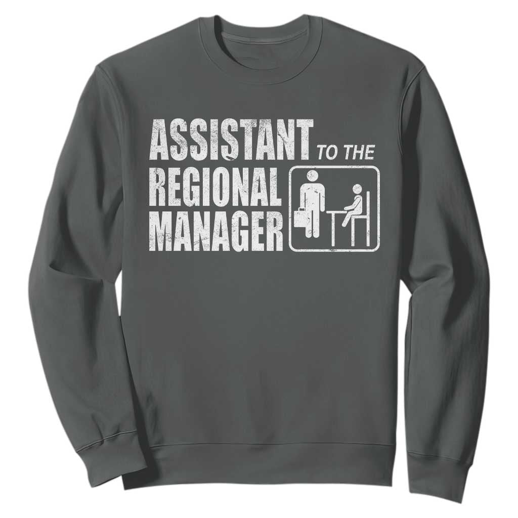 Assistant To The Regional Manager Sweatshirt Funny Dad Baby Matching TS11 Dark Heather Print Your Wear