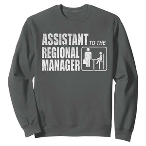 Assistant To The Regional Manager Sweatshirt Funny Dad Baby Matching TS11 Dark Heather Print Your Wear