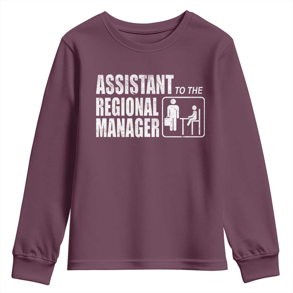 Assistant To The Regional Manager Youth Sweatshirt Funny Dad Baby Matching TS11 Maroon Print Your Wear