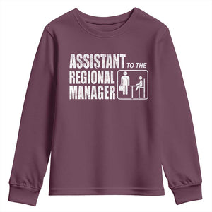 Assistant To The Regional Manager Youth Sweatshirt Funny Dad Baby Matching TS11 Maroon Print Your Wear
