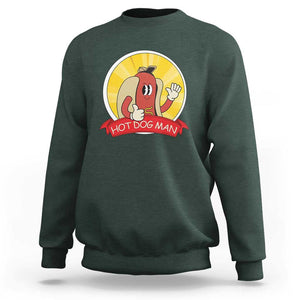 Hot Dog Man Sweatshirt Vintage Comic Retro TS11 Dark Forest Green Print Your Wear