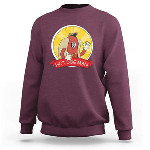 Hot Dog Man Sweatshirt Vintage Comic Retro TS11 Maroon Print Your Wear