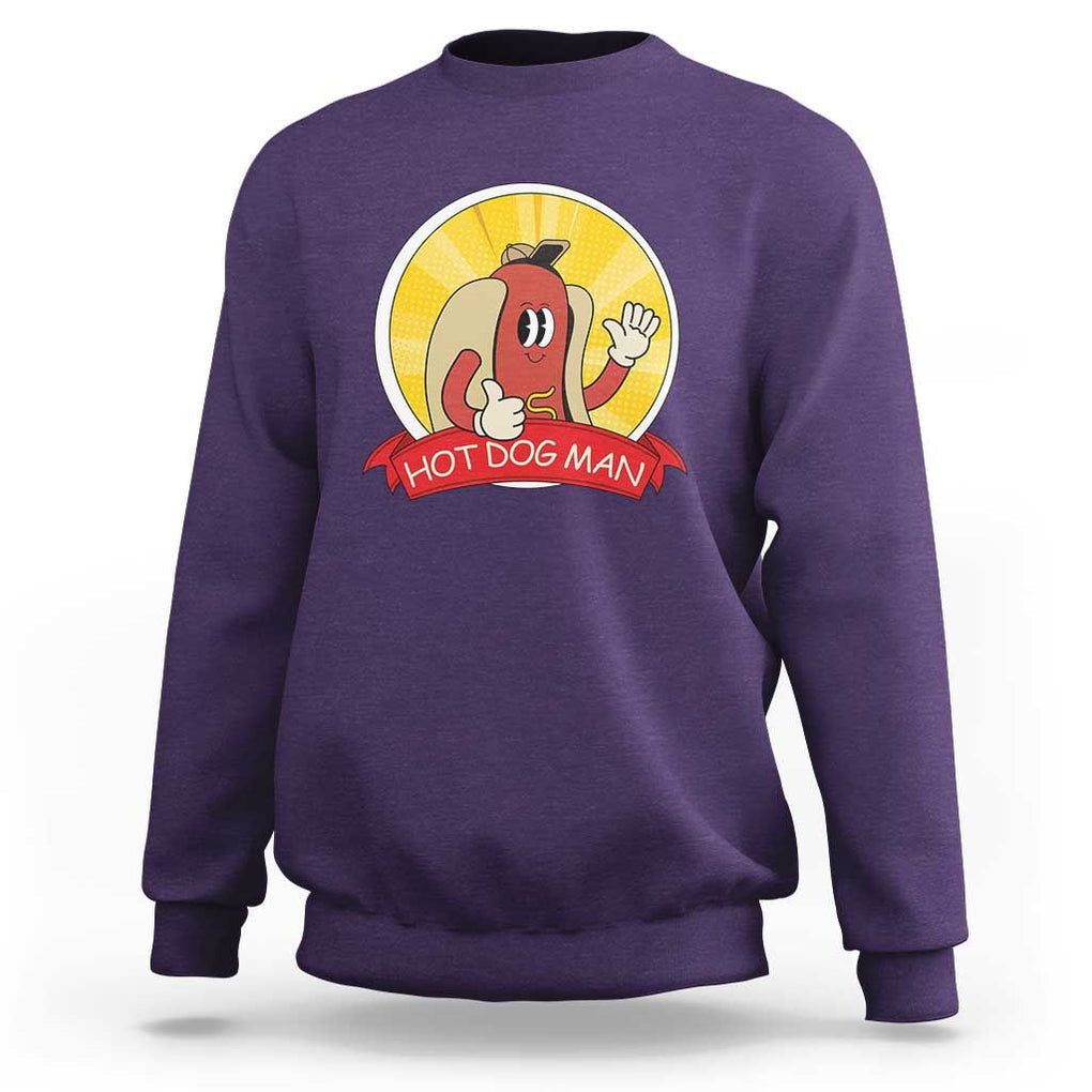 Hot Dog Man Sweatshirt Vintage Comic Retro TS11 Purple Print Your Wear