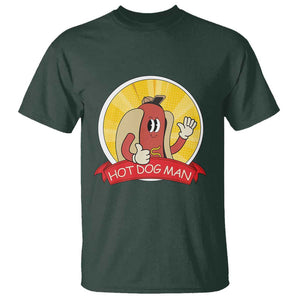 Hot Dog Man T Shirt Vintage Comic Retro TS11 Dark Forest Green Print Your Wear