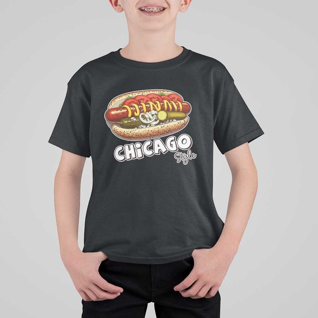 HotDog Lover T Shirt For Kid Chicago Style Hot Dog Vintage Summer Souvenir Travel TS11 Black Print Your Wear