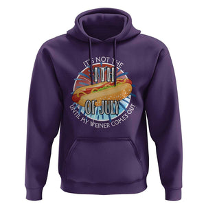 Funny Independence Day Hoodie It's Not 4th Of July Until My Wiener Comes Out Hot Dog USA Flag TS11 Purple Print Your Wear