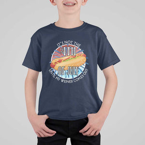 Funny Independence Day T Shirt For Kid It's Not 4th Of July Until My Wiener Comes Out Hot Dog USA Flag TS11 Navy Print Your Wear