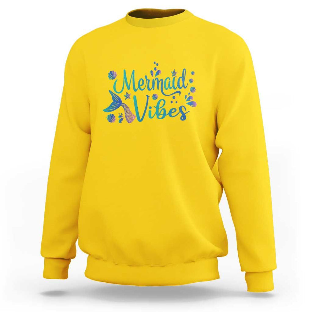 Mermaid Vibes Sweatshirt Cute Mermaid Tail Beach TS11 Daisy Print Your Wear