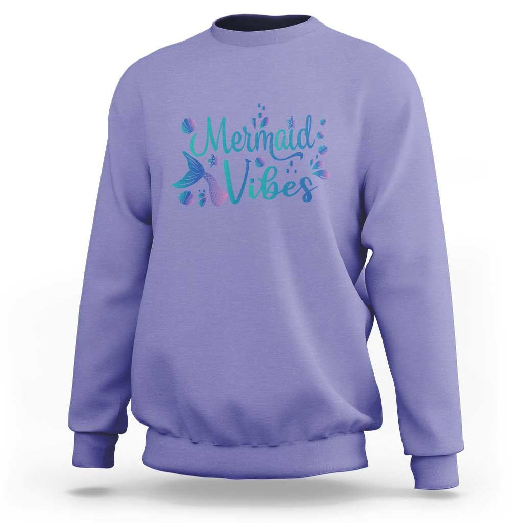 Mermaid Vibes Sweatshirt Cute Mermaid Tail Beach TS11 Violet Print Your Wear
