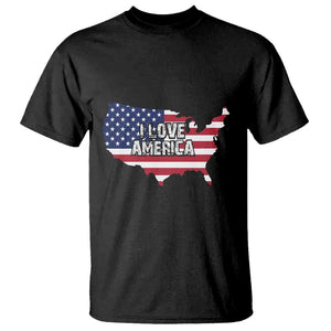 Fourth Of July T Shirt I Love America USA Flag Map TS11 Black Print Your Wear