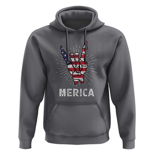 Rockin 4th Of July Hoodie Skeleton Hand American Flag Patriotic Day TS11 Charcoal Print Your Wear