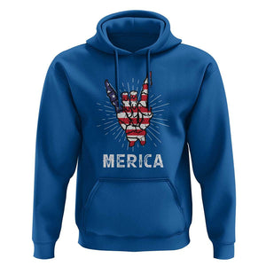 Rockin 4th Of July Hoodie Skeleton Hand American Flag Patriotic Day TS11 Royal Blue Print Your Wear