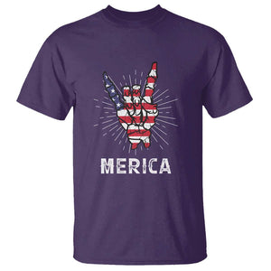 Rockin 4th Of July T Shirt Skeleton Hand American Flag Patriotic Day TS11 Purple Print Your Wear