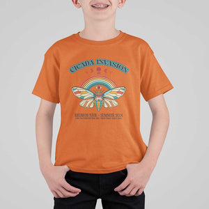 Cicada Invasion Reunion Tour Summer 2024 T Shirt For Kid Vintage Broods XIX & XIII Boho Style TS11 Orange Print Your Wear