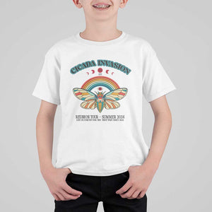 Cicada Invasion Reunion Tour Summer 2024 T Shirt For Kid Vintage Broods XIX & XIII Boho Style TS11 White Print Your Wear