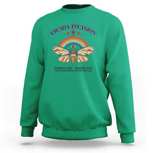 Cicada Invasion Reunion Tour Summer 2024 Sweatshirt Vintage Broods XIX & XIII Boho Style TS11 Irish Green Print Your Wear