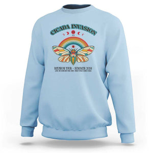 Cicada Invasion Reunion Tour Summer 2024 Sweatshirt Vintage Broods XIX & XIII Boho Style TS11 Light Blue Print Your Wear