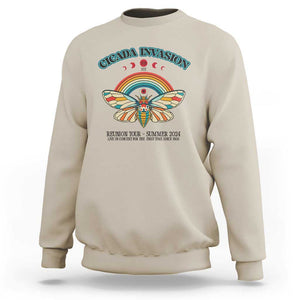 Cicada Invasion Reunion Tour Summer 2024 Sweatshirt Vintage Broods XIX & XIII Boho Style TS11 Sand Print Your Wear