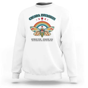 Cicada Invasion Reunion Tour Summer 2024 Sweatshirt Vintage Broods XIX & XIII Boho Style TS11 White Print Your Wear