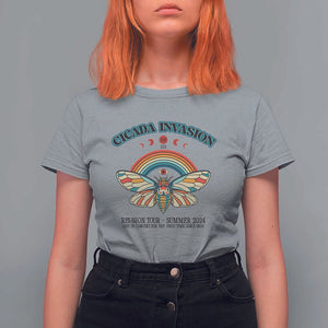 Cicada Invasion Reunion Tour Summer 2024 T Shirt For Women Vintage Broods XIX & XIII Boho Style TS11 Sport Gray Print Your Wear