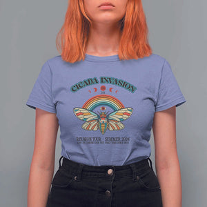 Cicada Invasion Reunion Tour Summer 2024 T Shirt For Women Vintage Broods XIX & XIII Boho Style TS11 Violet Print Your Wear