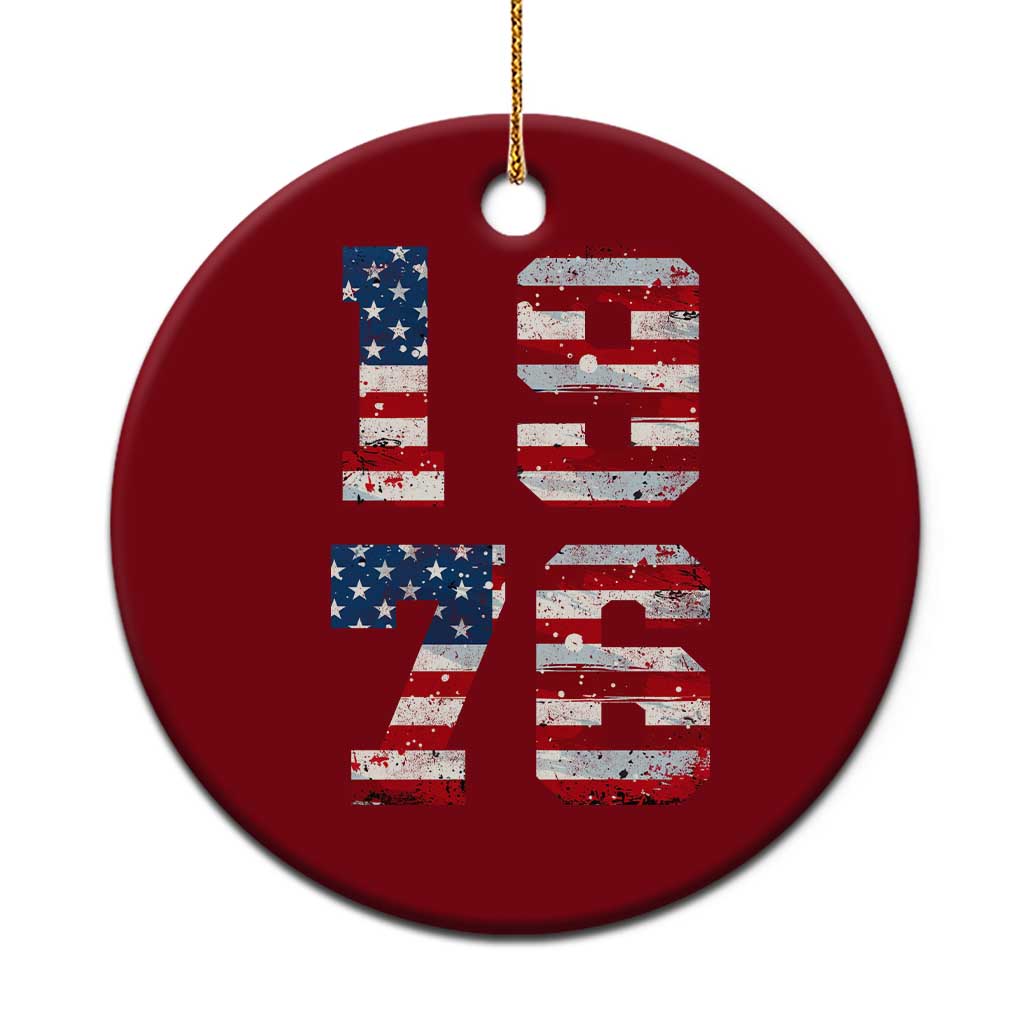 50th Birthday Vintage 1976 American Flag Ceramic Ornament Gifts For Turning 50