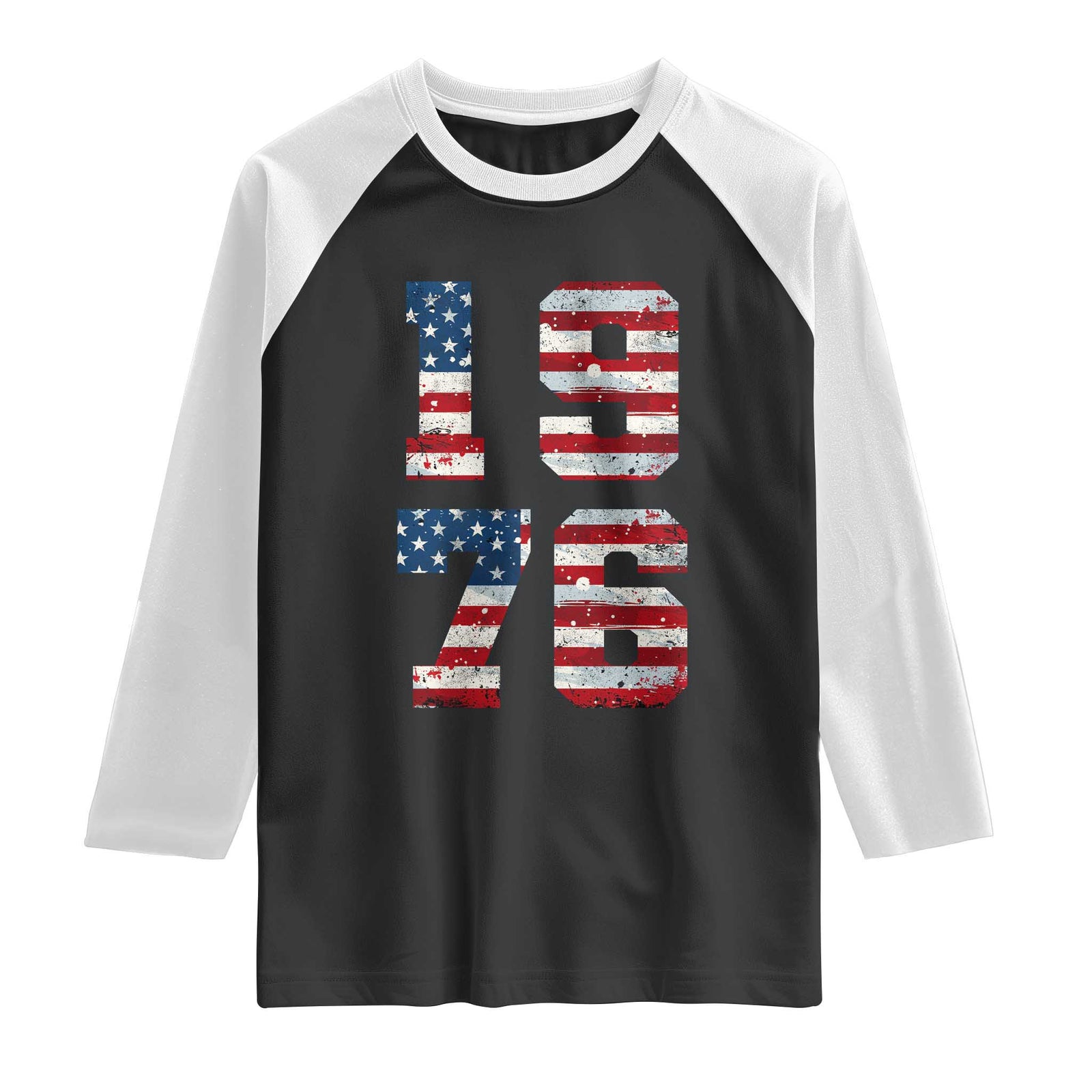 50th Birthday Vintage 1976 American Flag Raglan Shirt Gifts For Turning 50