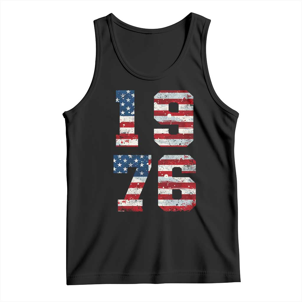 50th Birthday Vintage 1976 American Flag Tank Top Gifts For Turning 50