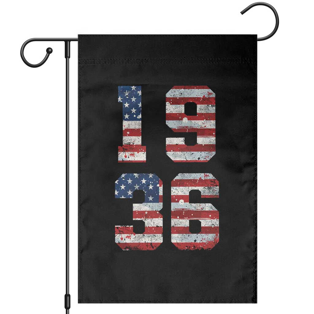 90th Birthday Vintage 1936 American Flag Garden Flag Gifts For Turning 90