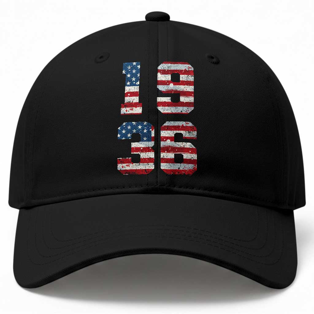 90th Birthday Vintage 1936 American Flag Baseball Cap Gifts For Turning 90