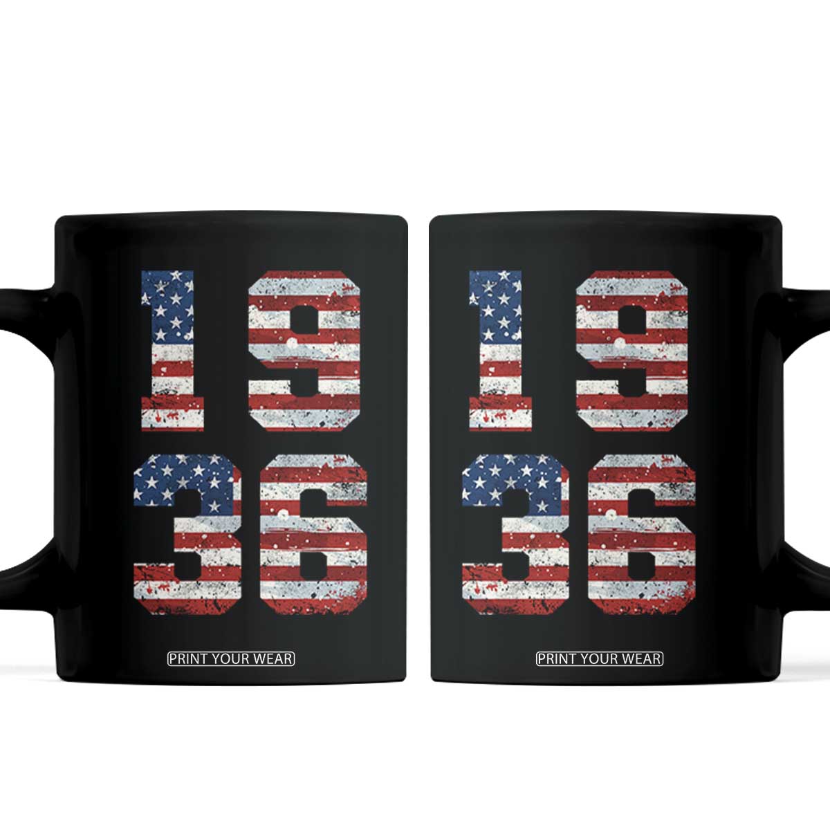 90th Birthday Vintage 1936 American Flag Coffee Mug Gifts For Turning 90