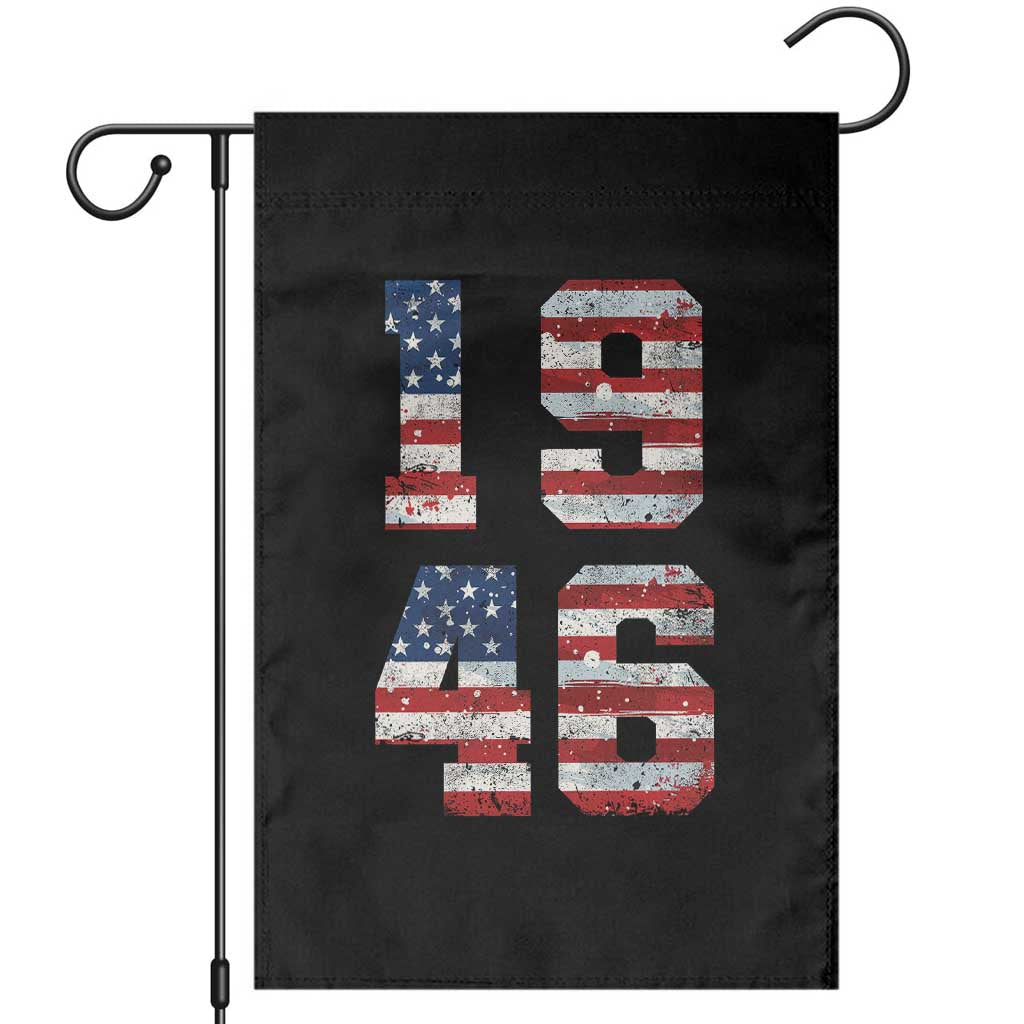 80th Birthday Vintage 1946 American Flag Garden Flag Gifts For Turning 80