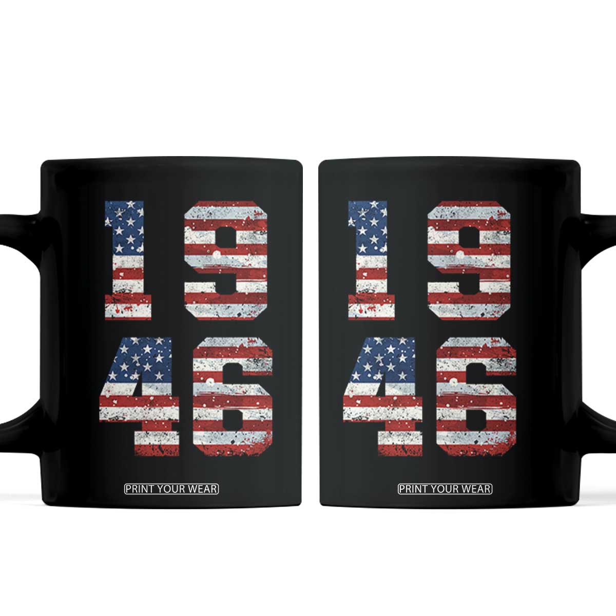 80th Birthday Vintage 1946 American Flag Coffee Mug Gifts For Turning 80