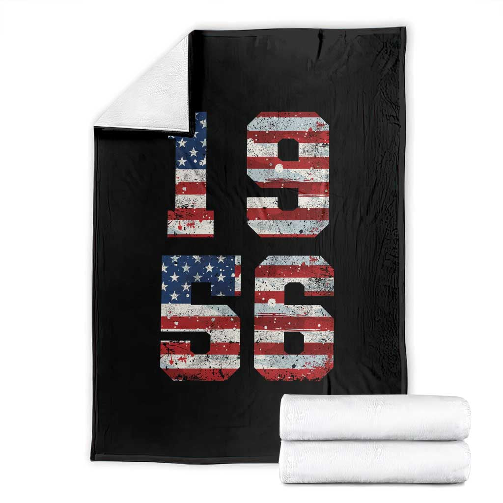 70th Birthday Vintage 1956 American Flag Throw Blanket Gifts For Turning 70