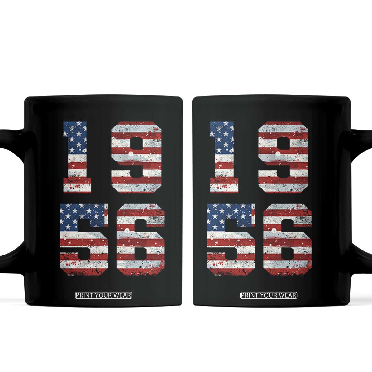 70th Birthday Vintage 1956 American Flag Coffee Mug Gifts For Turning 70