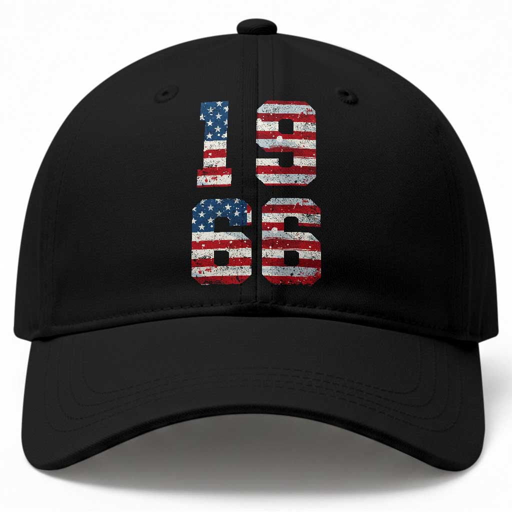 60th Birthday Vintage 1966 American Flag Baseball Cap Gifts For Turning 60