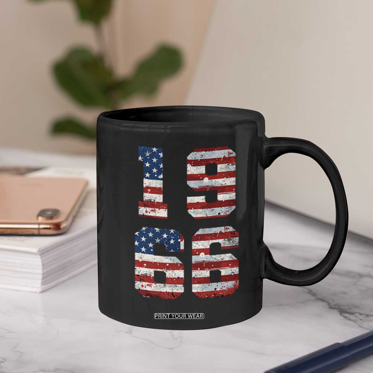 60th Birthday Vintage 1966 American Flag Coffee Mug Gifts For Turning 60