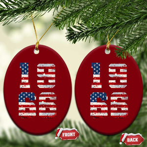 60th Birthday Vintage 1966 American Flag Ceramic Ornament Gifts For Turning 60
