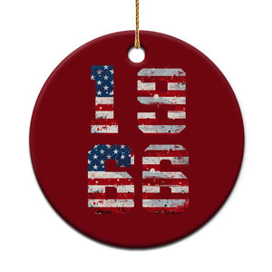 60th Birthday Vintage 1966 American Flag Ceramic Ornament Gifts For Turning 60