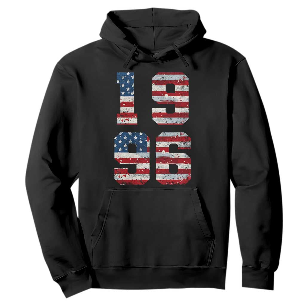 30th Birthday Vintage 1996 American Flag Hoodie Gifts For Turning 30