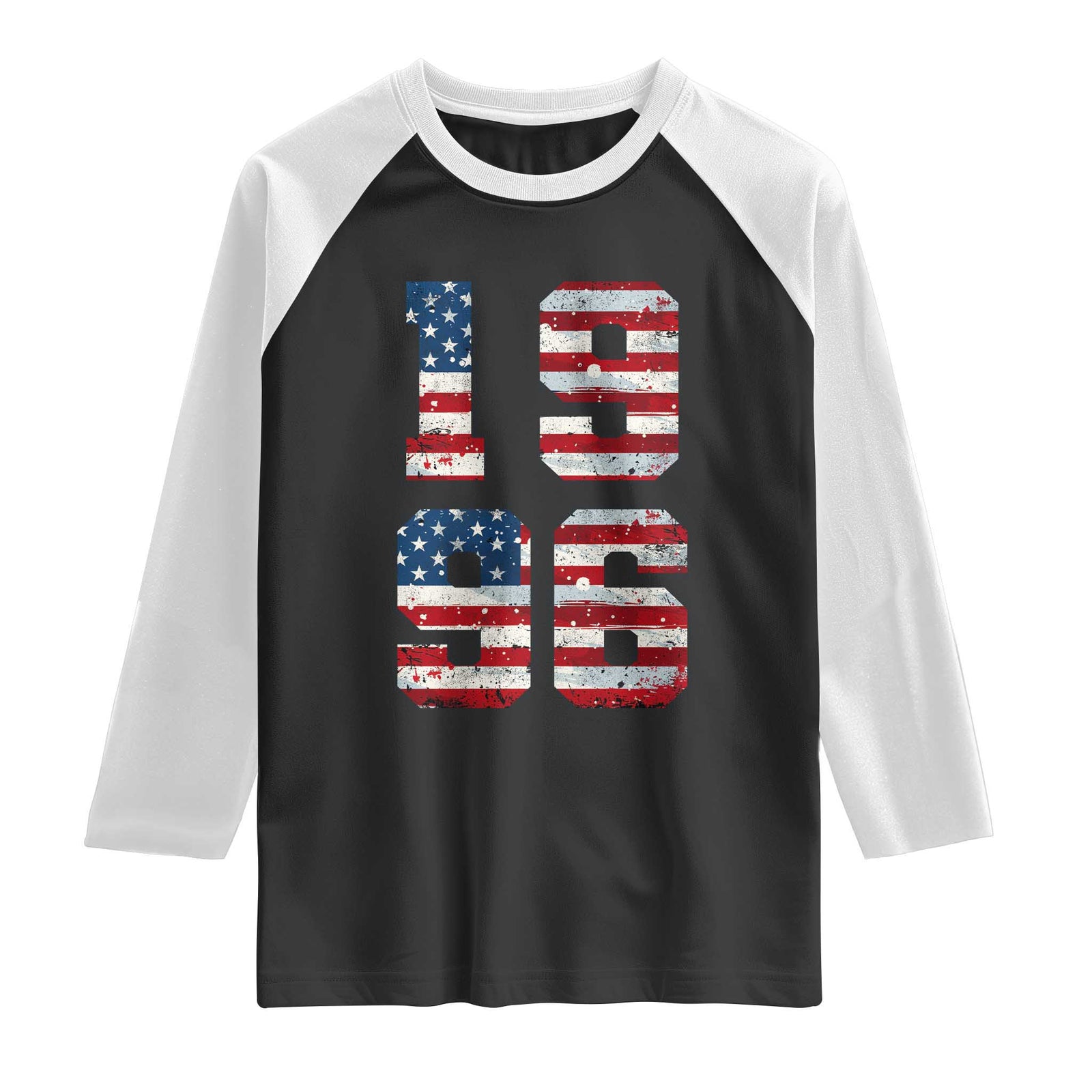 30th Birthday Vintage 1996 American Flag Raglan Shirt Gifts For Turning 30