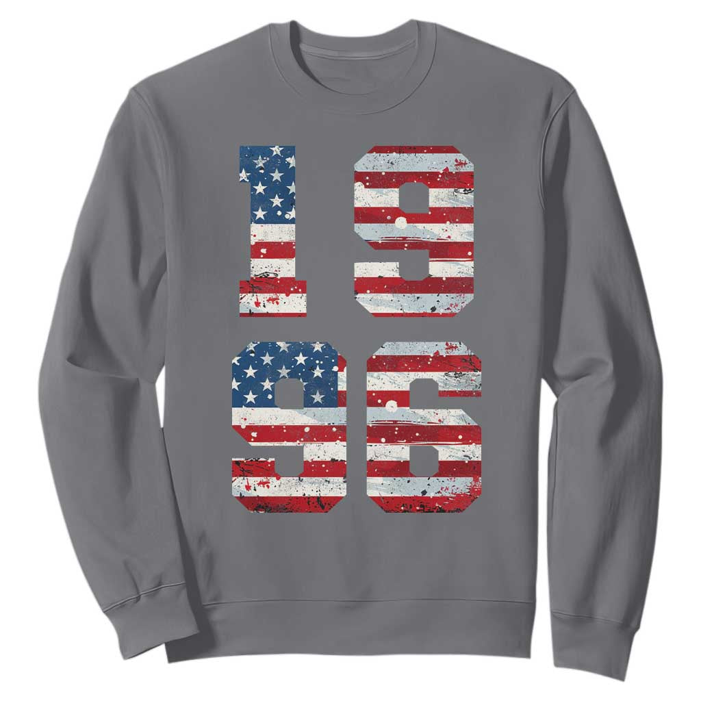 30th Birthday Vintage 1996 American Flag Sweatshirt Gifts For Turning 30