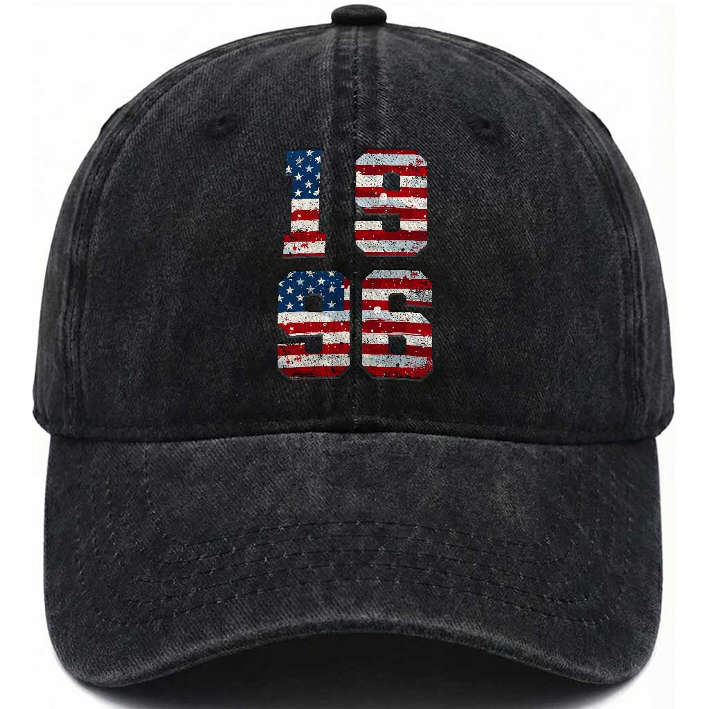 30th Birthday Vintage 1996 American Flag Washed Cotton Baseball Cap Gifts For Turning 30