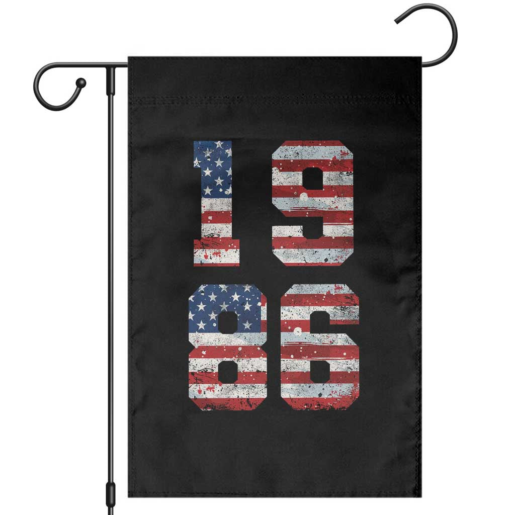 40th Birthday Vintage 1986 American Flag Garden Flag Gifts For Turning 40