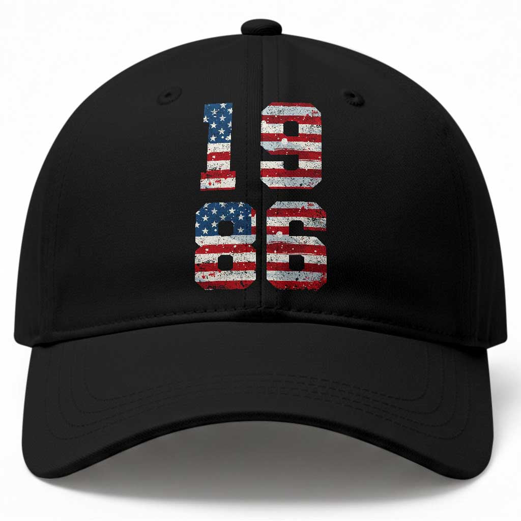 40th Birthday Vintage 1986 American Flag Baseball Cap Gifts For Turning 40