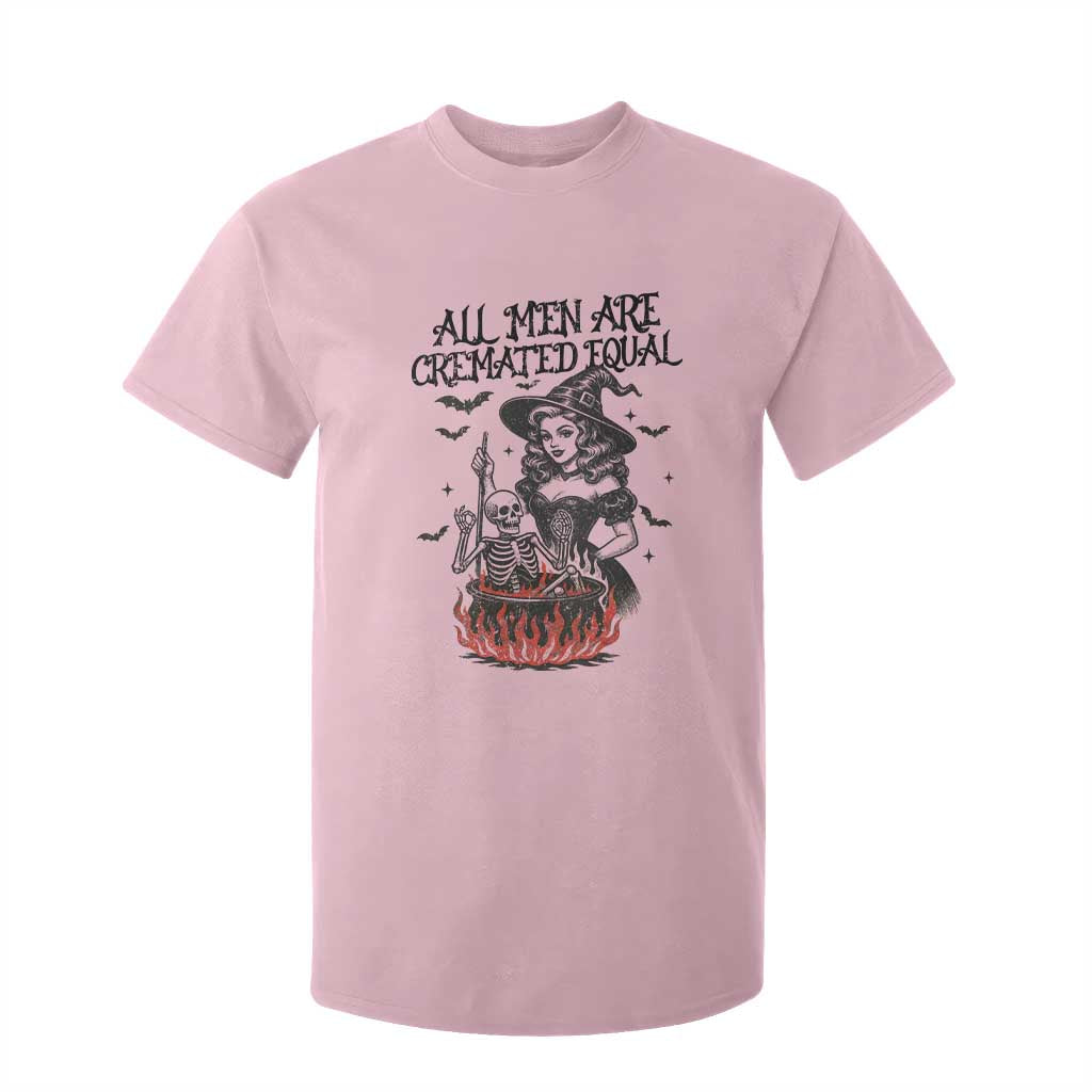 Witch All Men Are Cremated Equal T Shirt For Kid Feminist Halloween TS11 Light Pink Print Your Wear